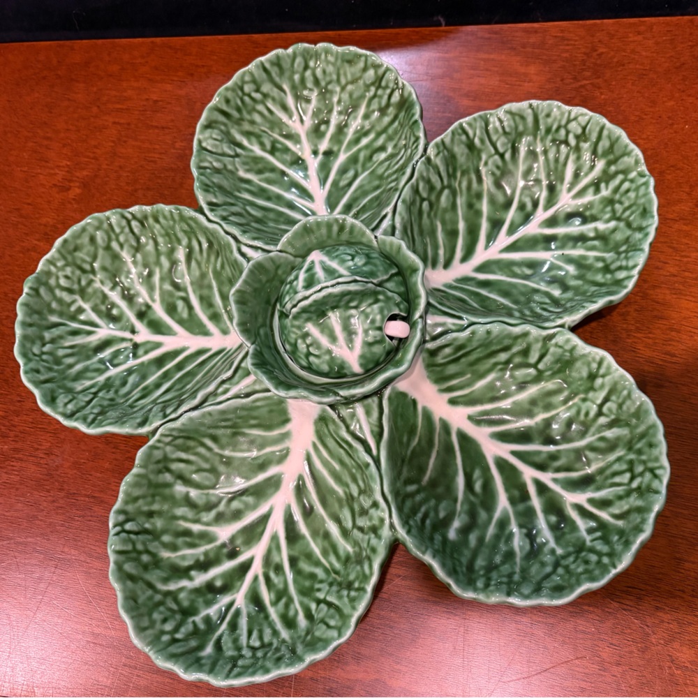 Vintage Faiancas Belo Ceramic Cabbage Serving Tray from Portugual
